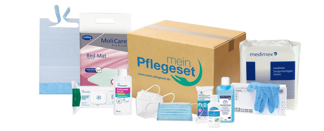 Zuzahlungsfreie Pflegehilfsmittel meinPflegeset Sortiment