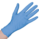 Blaue Einmalhandschuhe